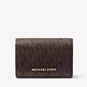 Michael Kors Small Two-Tone Logo Crossgrain Leather Wallet